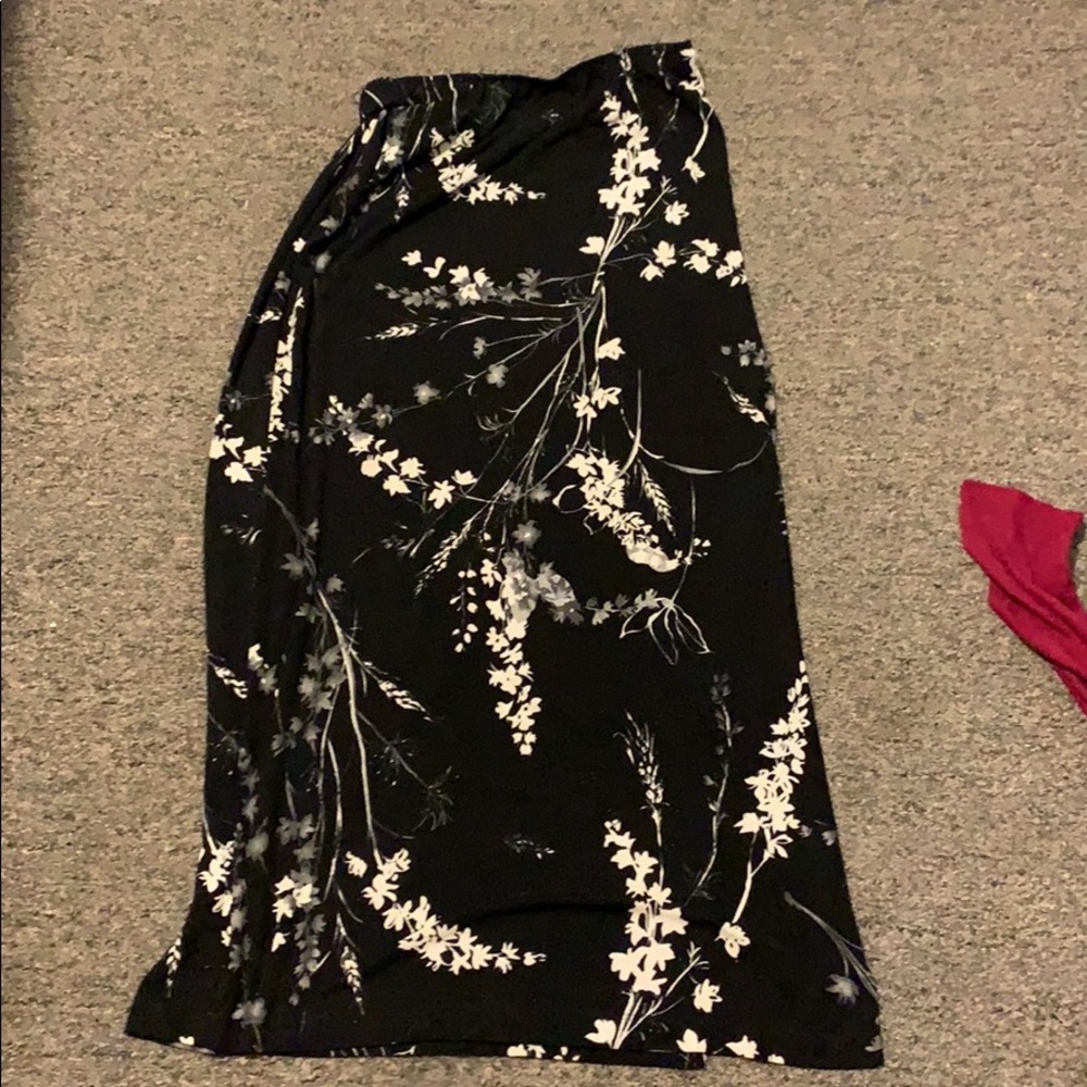 Long Black Skirt w/ Flowers